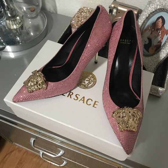 pink versace heels